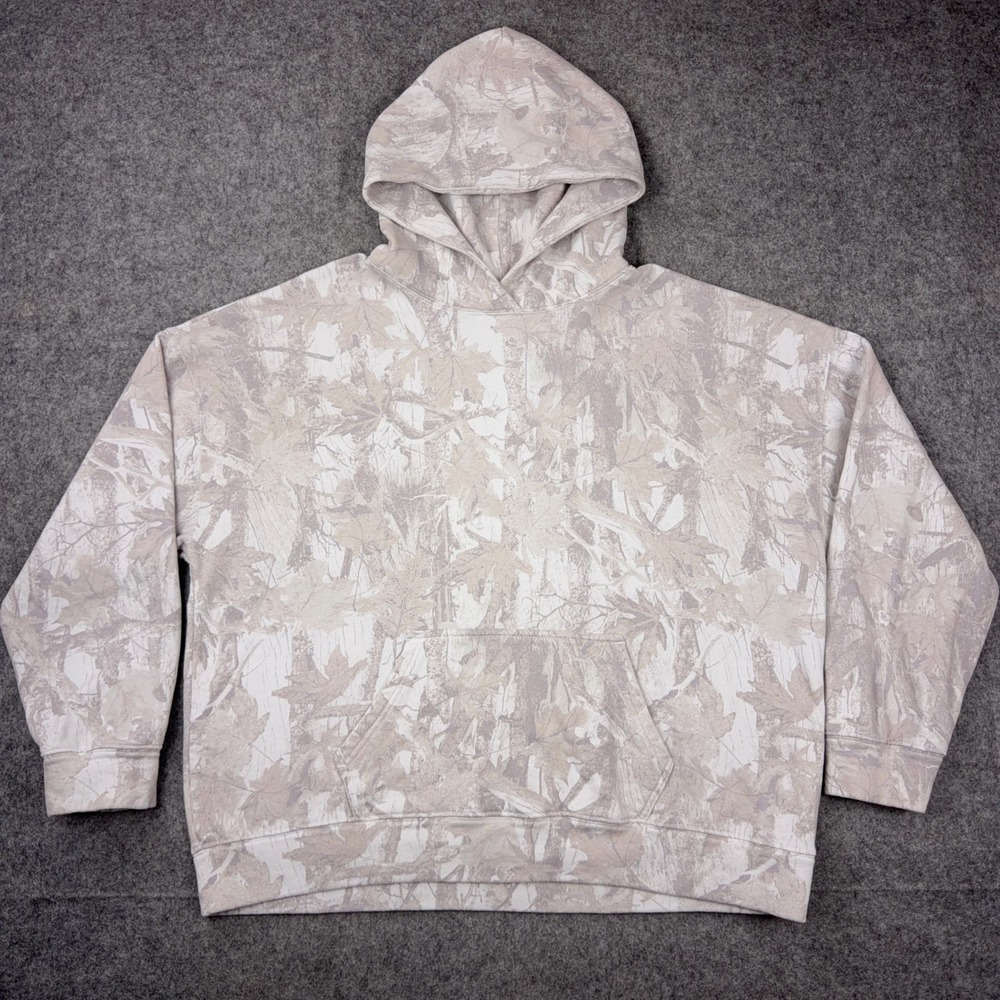 Hollister Outfit Set Womens L W30 Beige Camo Hoodie Low-Rise Baggy Pants Y2K